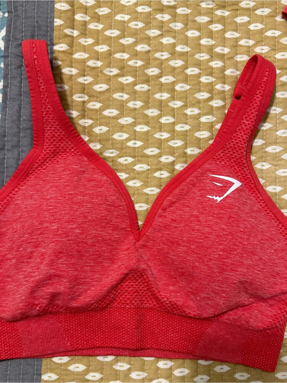 Gymshark Red Seamless V-Neck Sports Bra